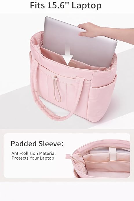 Large Tote Bag for Women | Multi-Pocket Travel Shoulder Bag with Tumbler Pocket | Work, Office, College, Travel & Daily Use Handbag - Image 5