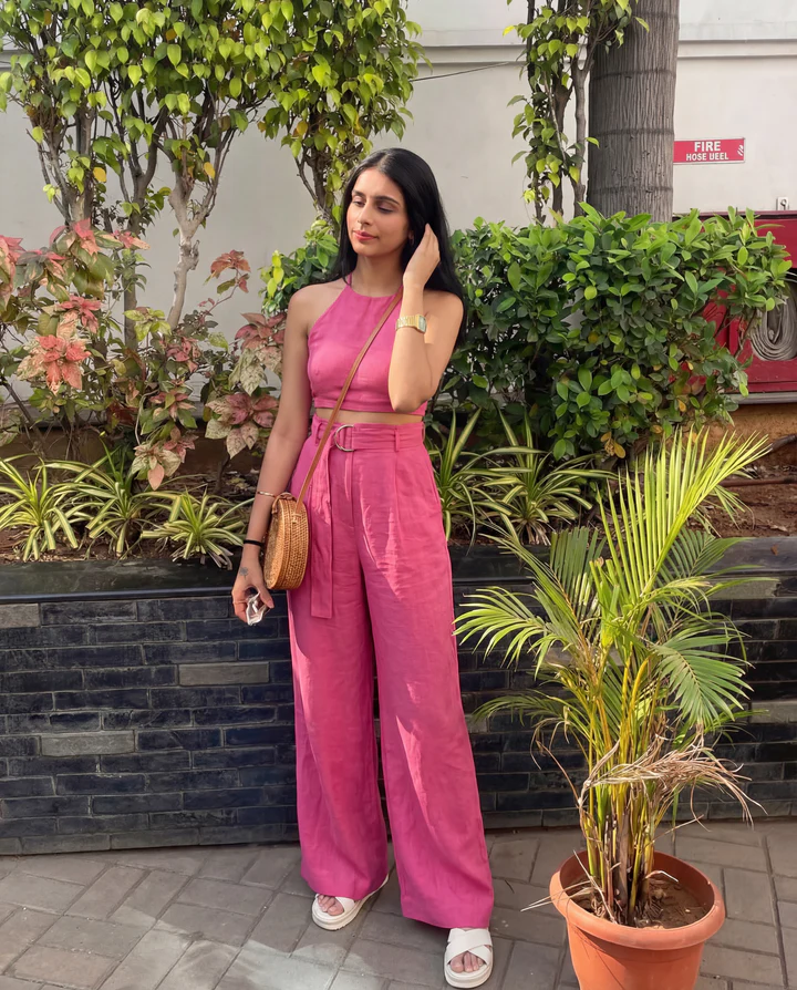 Pink Chic Tailored Belted Co-Ord Set - Image 5